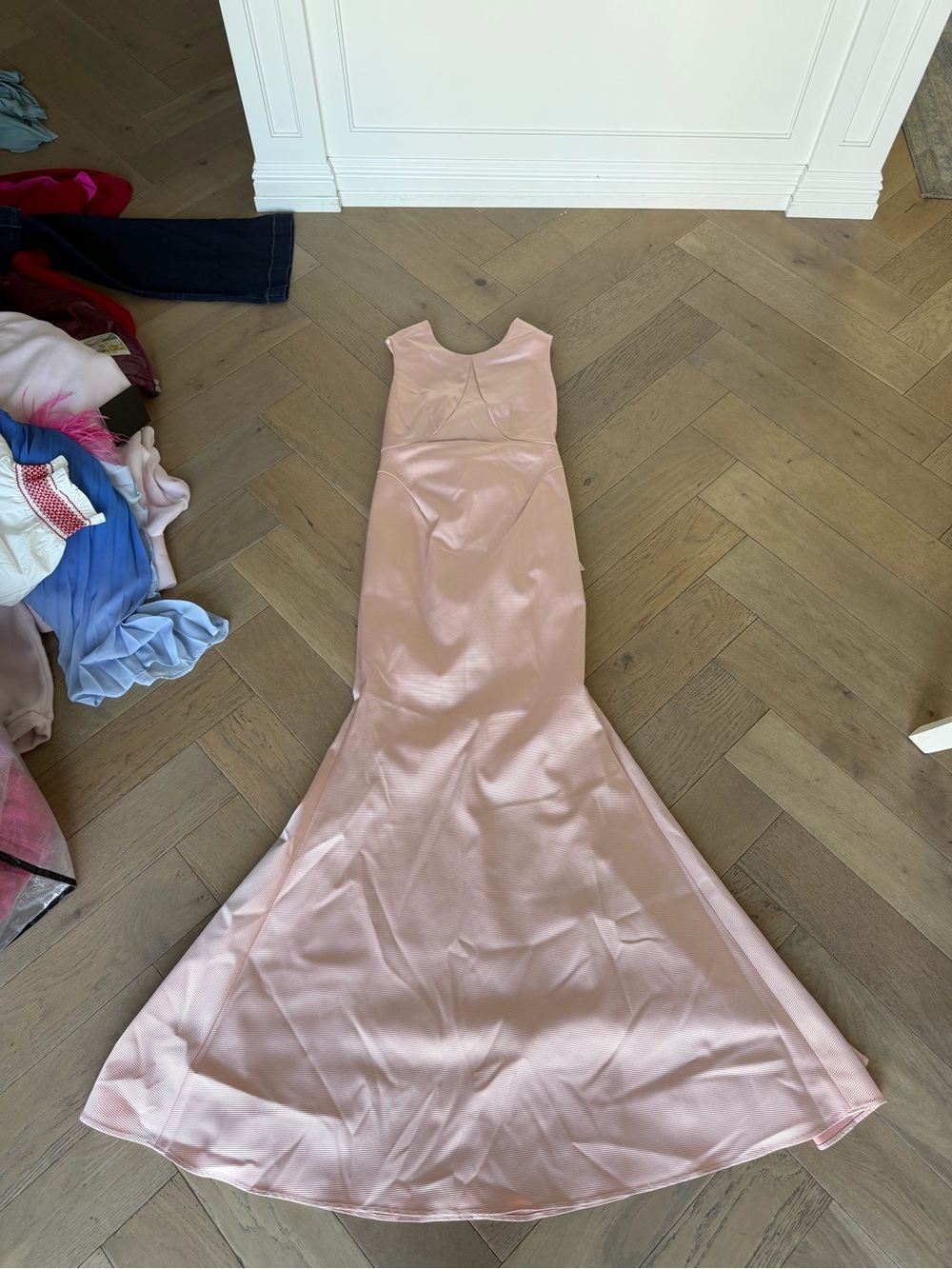 ZAC Zac Posen Blush Pink Satin Mermaid Dress